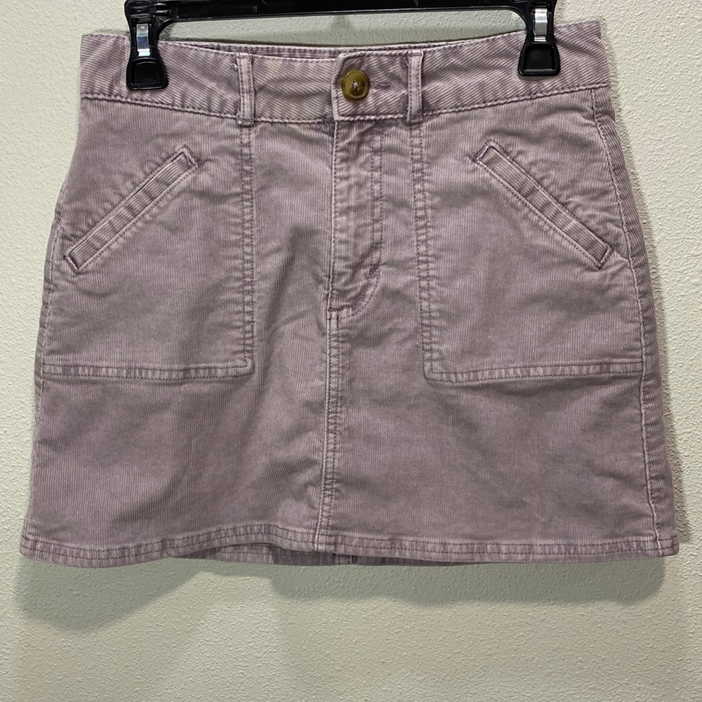American Eagle hi rise‎ a line corduroy skirt dusty purple